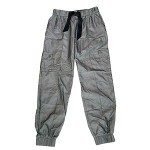 Victoria Sport Irridescent Olive Green Nylon Cargo Joggers, Size XS, Casual